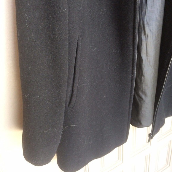 Vintage Calvin Klein Coat Wool/Cashmere Black SzM Womens Pre-Owned - Picture 5 of 8